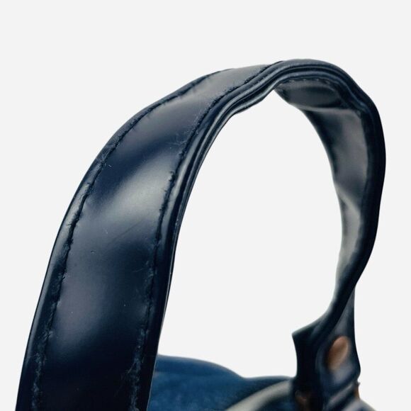 RARE Vintage 2000s Von Dutch Denim Mini Bowling Bag Purse Y2K White Trim Logo - Picture 11 of 13